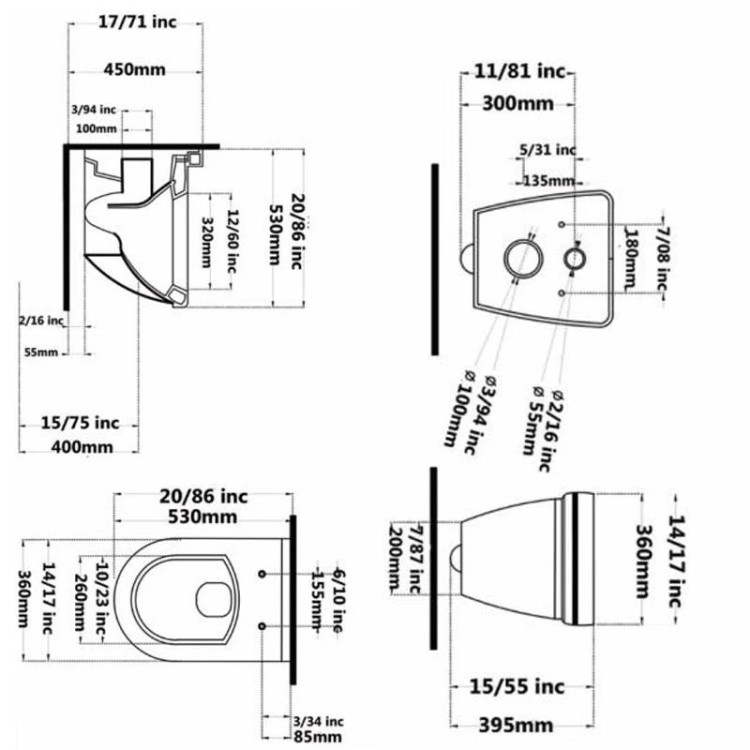 توالت وال هنگ گاتریا مدل لئو